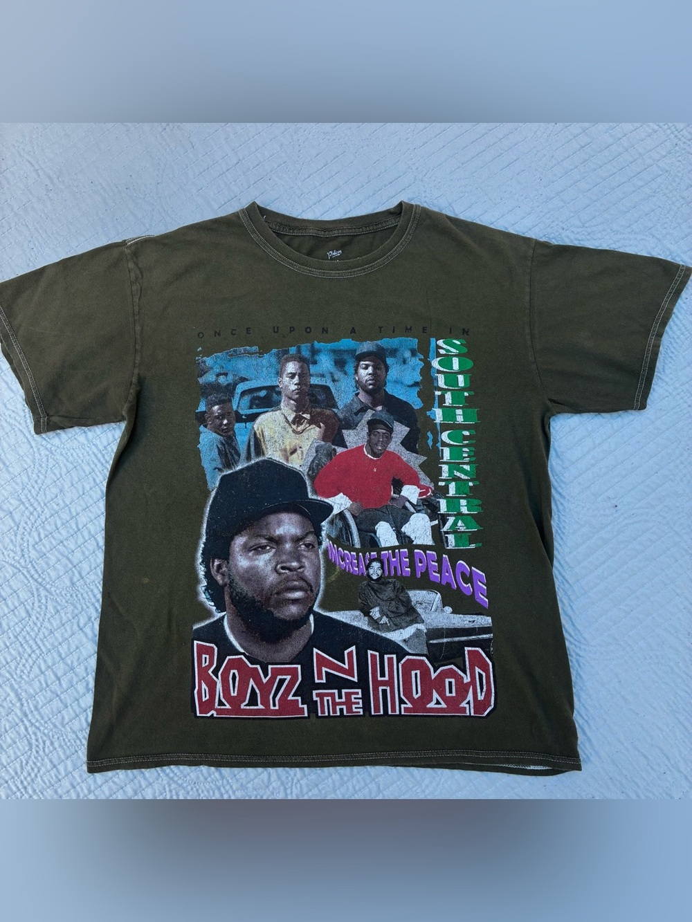 & Other Stories Olive Green "Boyz n the Hood" Graphic Tee